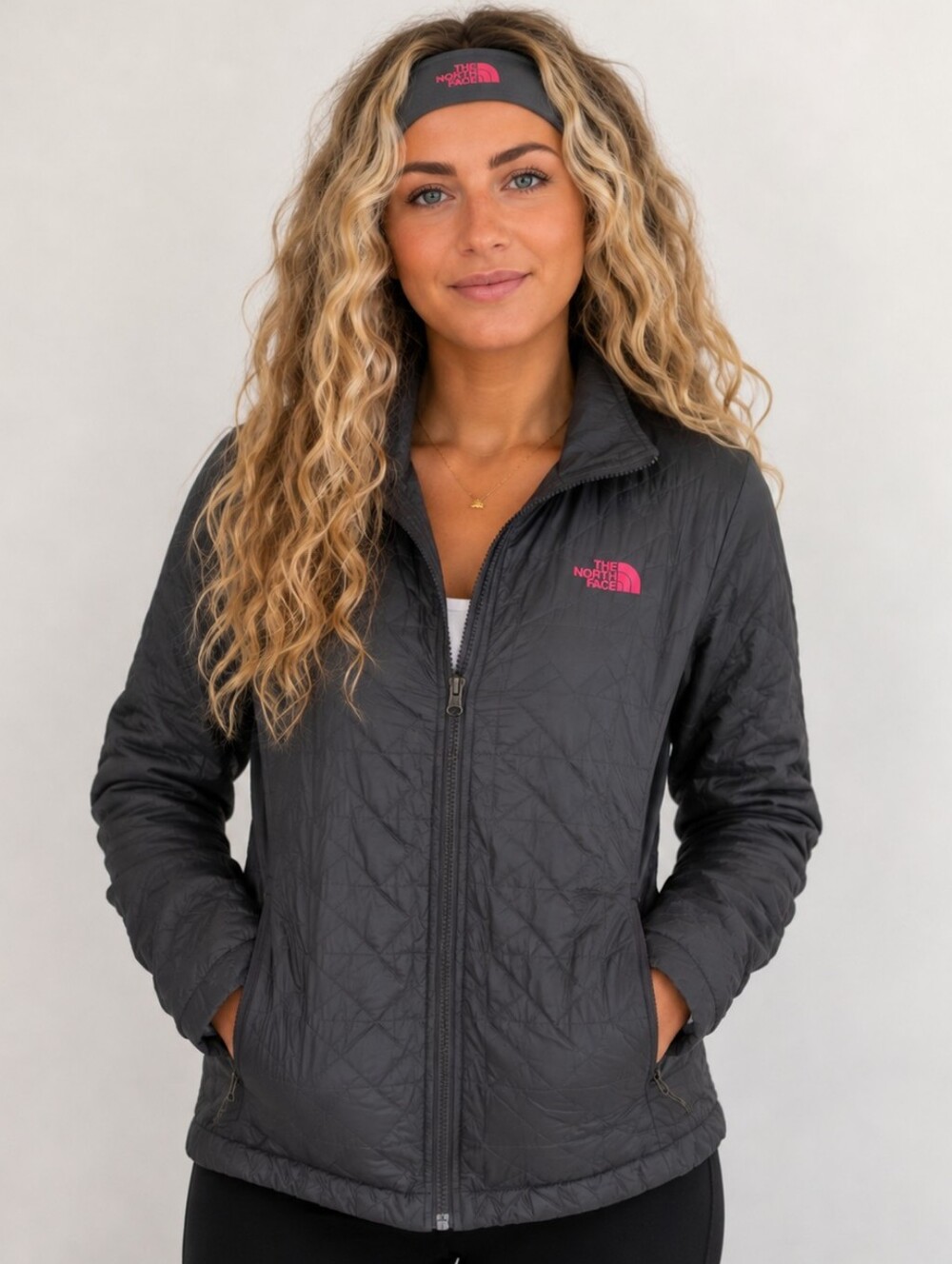 The North Face Carto Triclimate Quilted Liner Jacket Women XL Charcoal Gray GUC
